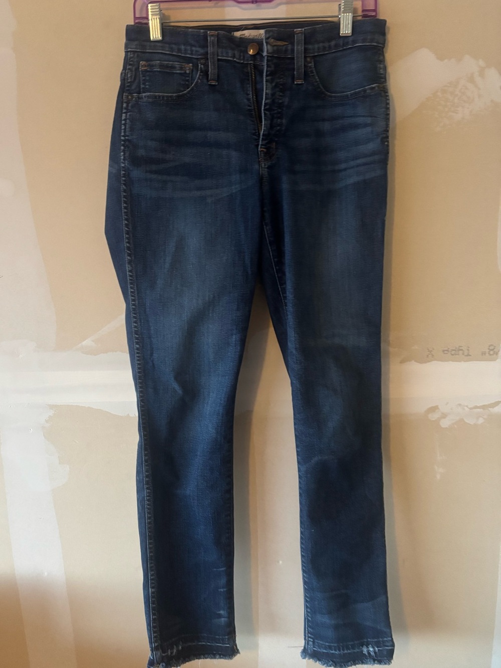 Madewell slim straight size 27 blue jeans gently used